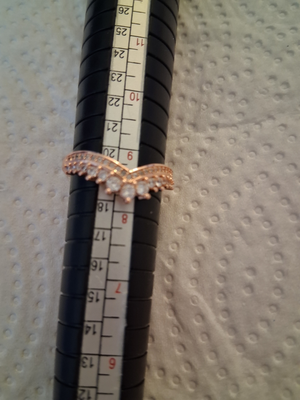 Pandora Rose Gold V-Shape Cubic Zirconia Stackable Women’s Ring